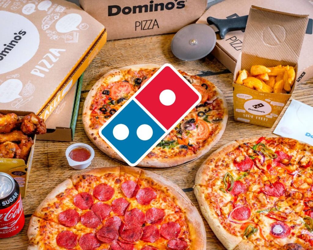how many slices are in a large domino's pizza 2